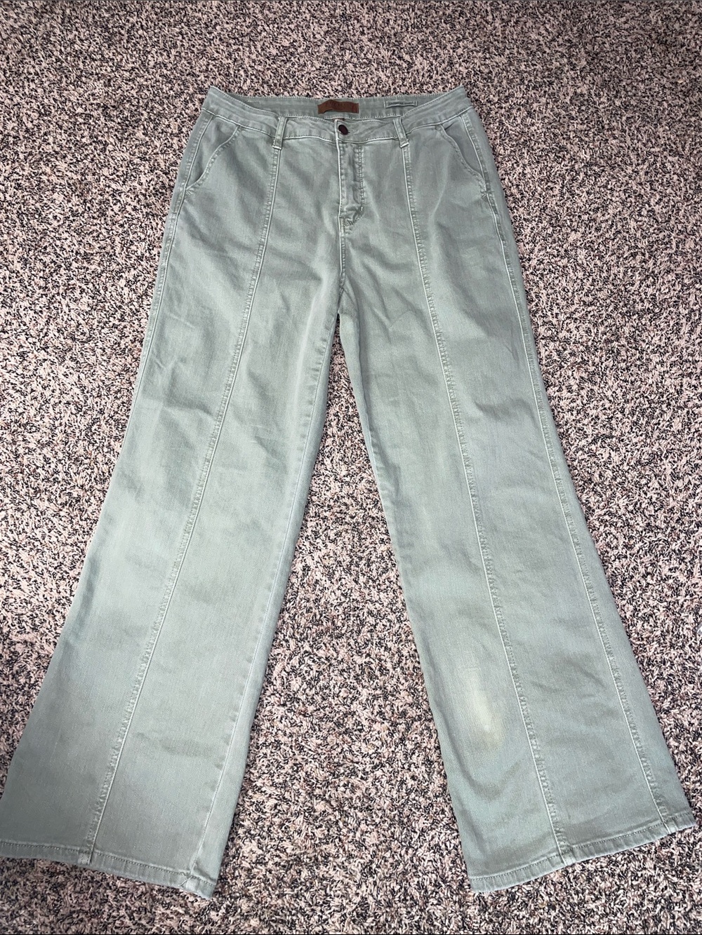 Judy Blue Wide-Leg Jeans in Sage Green Waist Size 32 Flawed